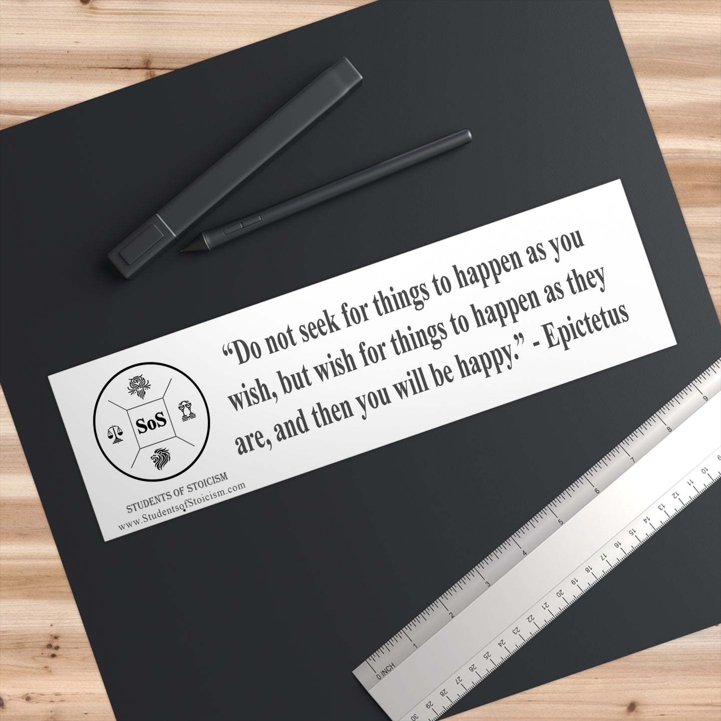 Stoic Quote Bumper Sticker - Epictetus: "Wish for Things as They Are"