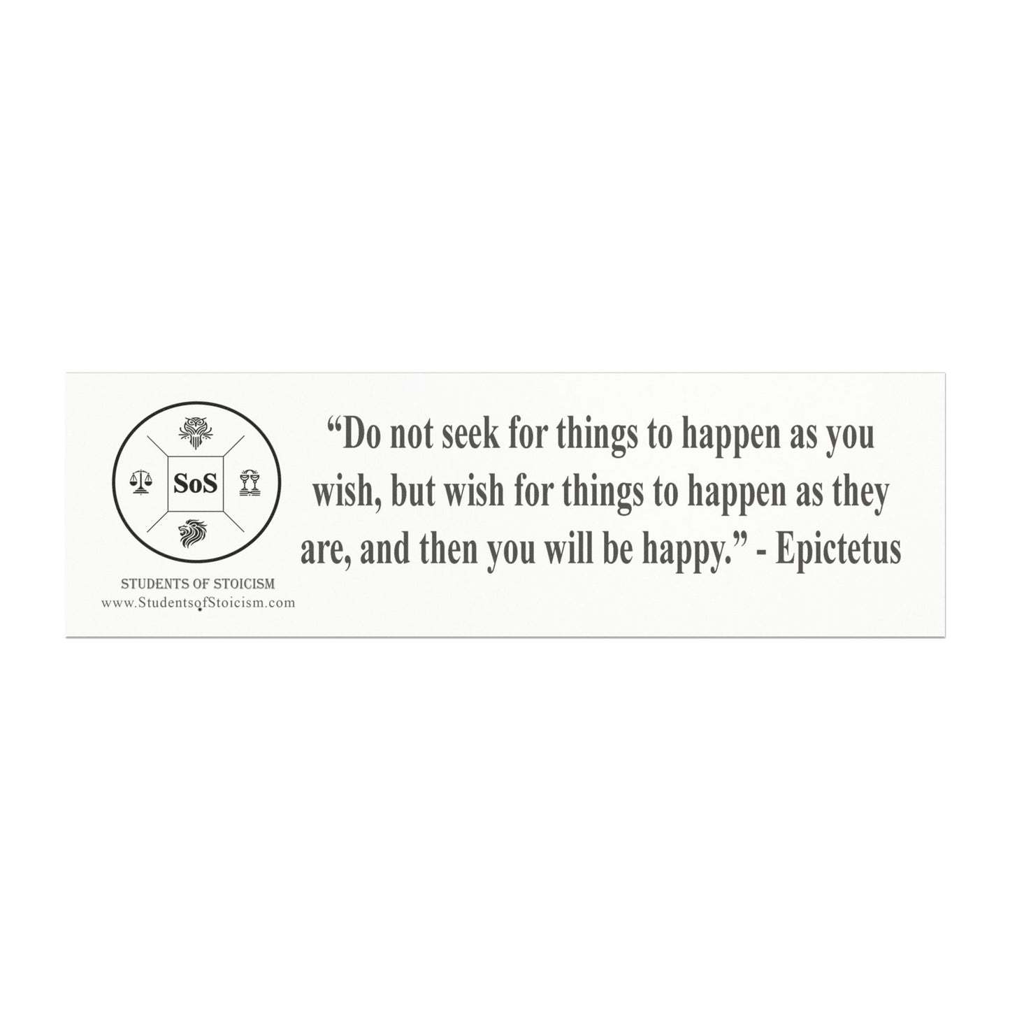 Epictetus Car Magnet - "Wish for Things as They Are" Stoic Quote Magnet