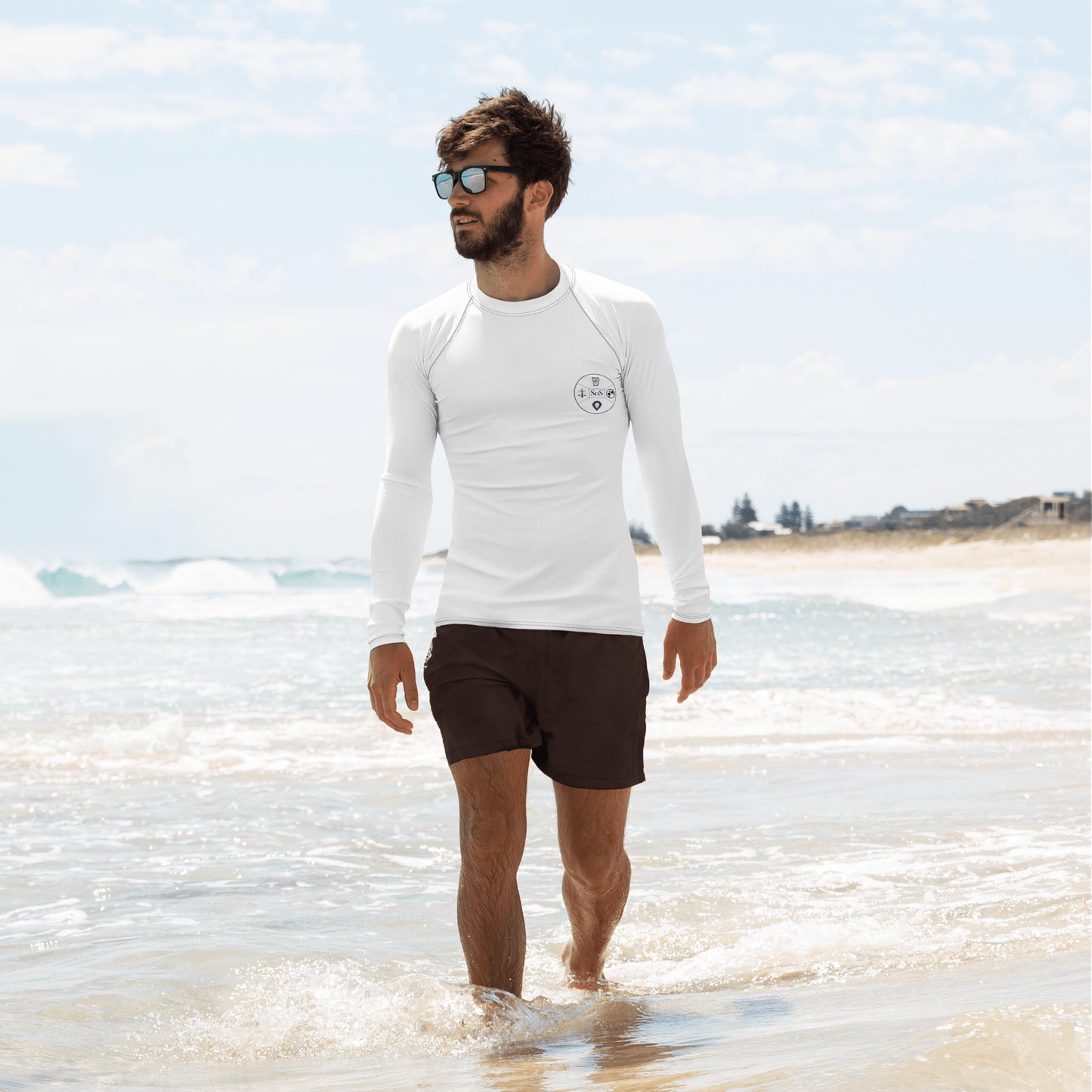 "The Happiness of Your Life Depends Upon the Quality of Your Thoughts" Marcus Aurelius Men's Rash Guard | Stoic Philosophy Performance Wear
