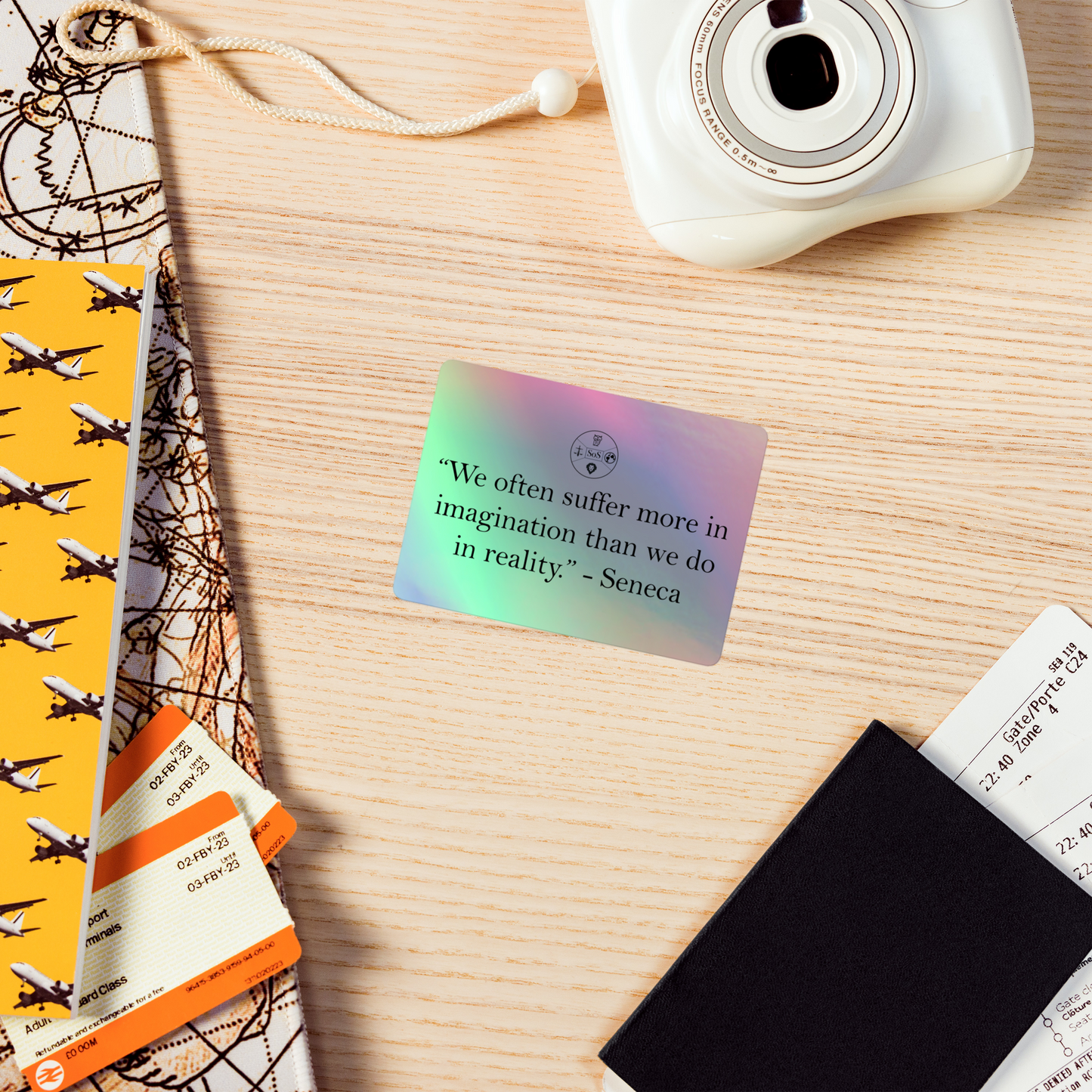 Seneca Holographic stickers - "Suffer More in Imagination" Stoicism Philosophy Sticker for Stoic Life