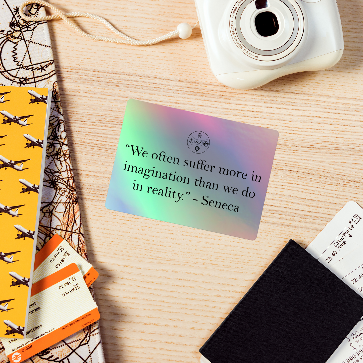 Seneca Holographic stickers - "Suffer More in Imagination" Stoicism Philosophy Sticker for Stoic Life