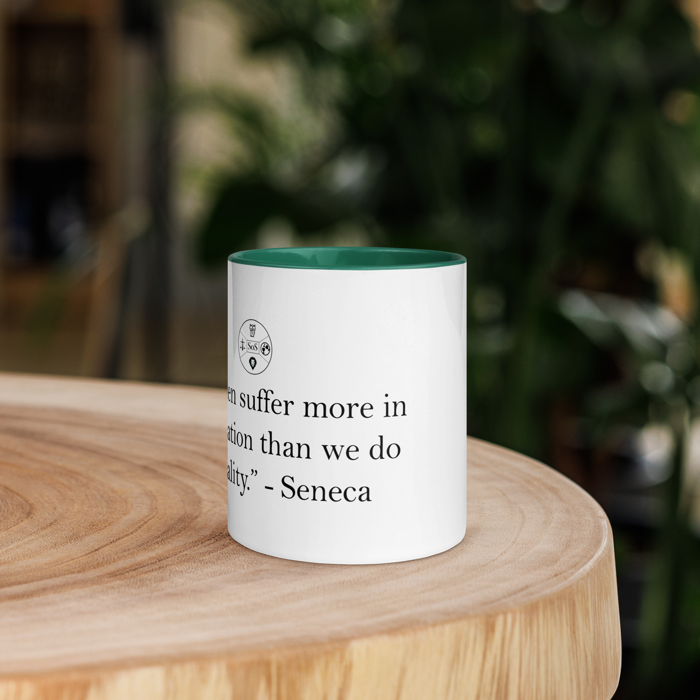"We Suffer More in Imagination Than in Reality" Seneca Mug | Stoic Philosophy Coffee Mug