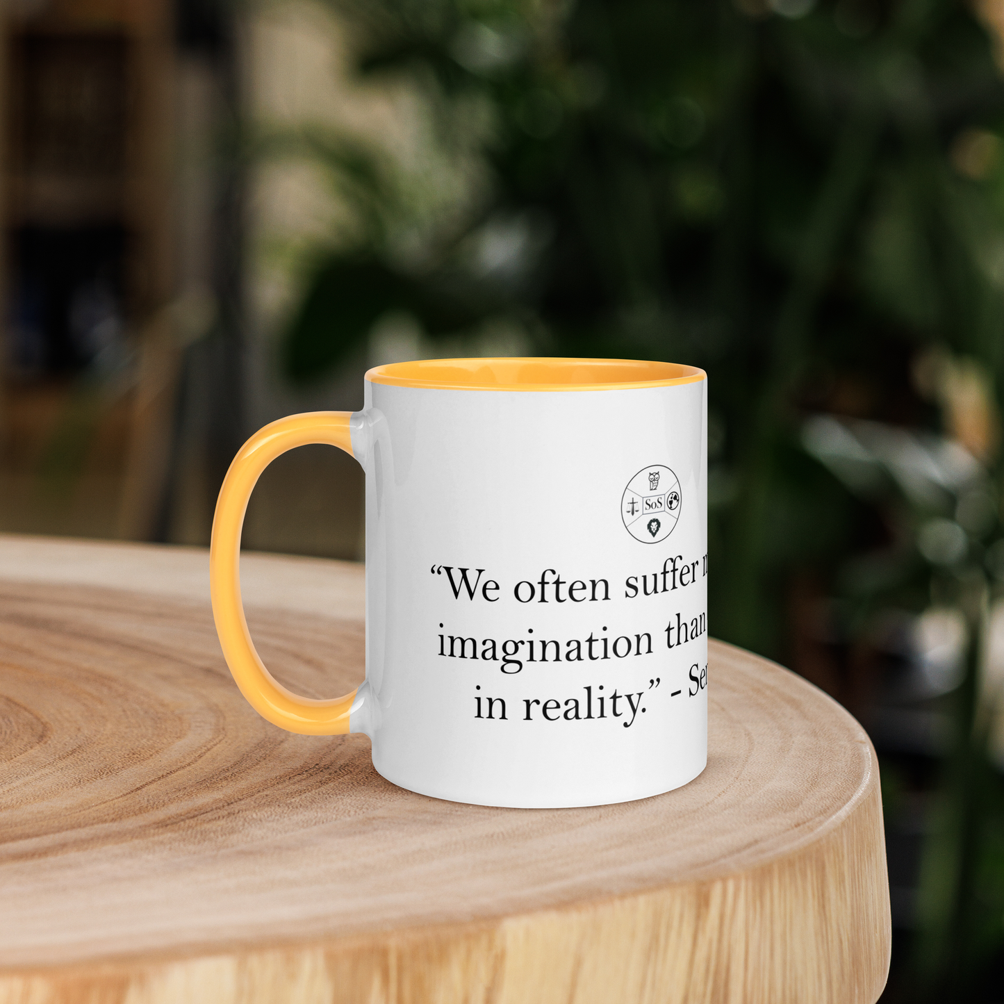 "We Suffer More in Imagination Than in Reality" Seneca Mug | Stoic Philosophy Coffee Mug