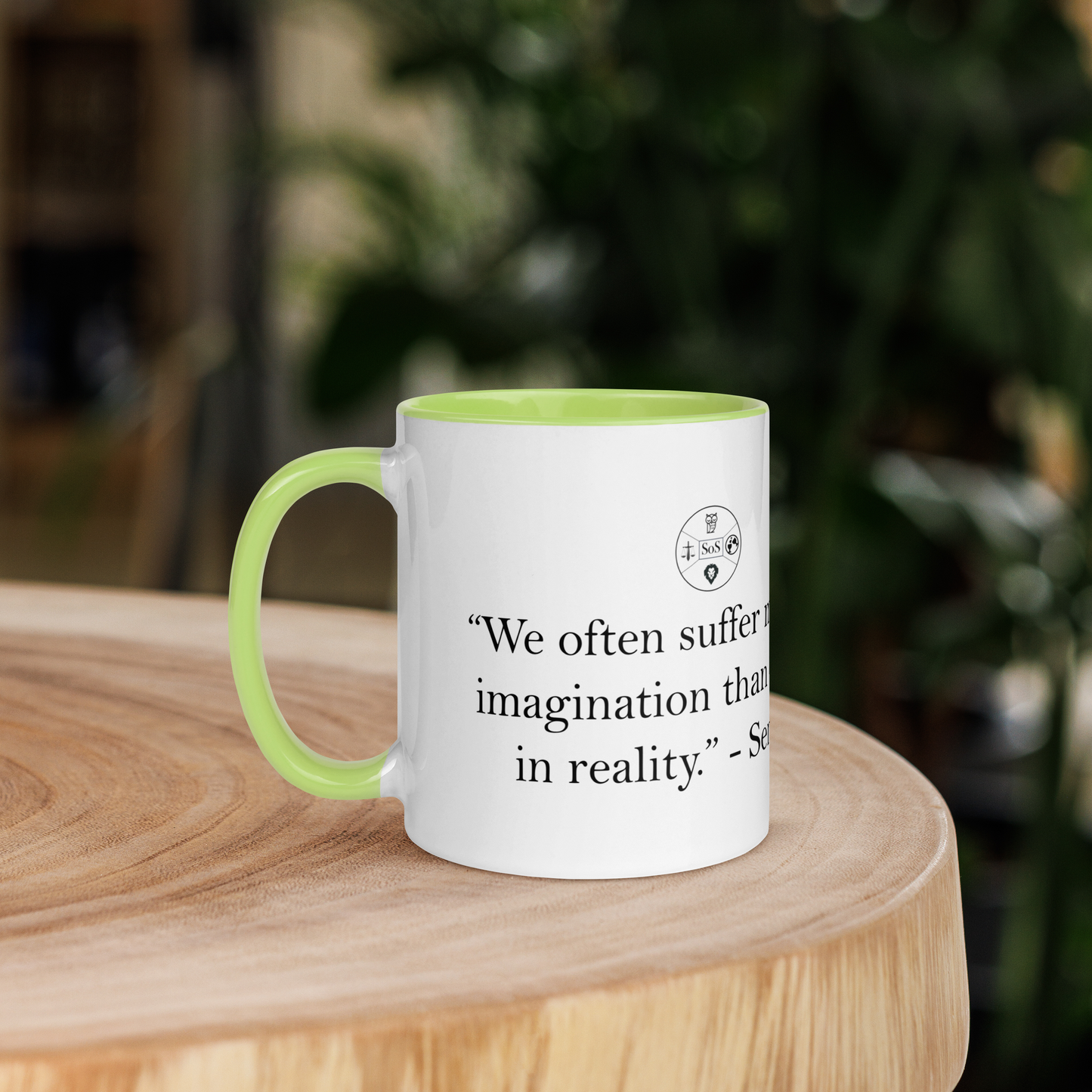 "We Suffer More in Imagination Than in Reality" Seneca Mug | Stoic Philosophy Coffee Mug