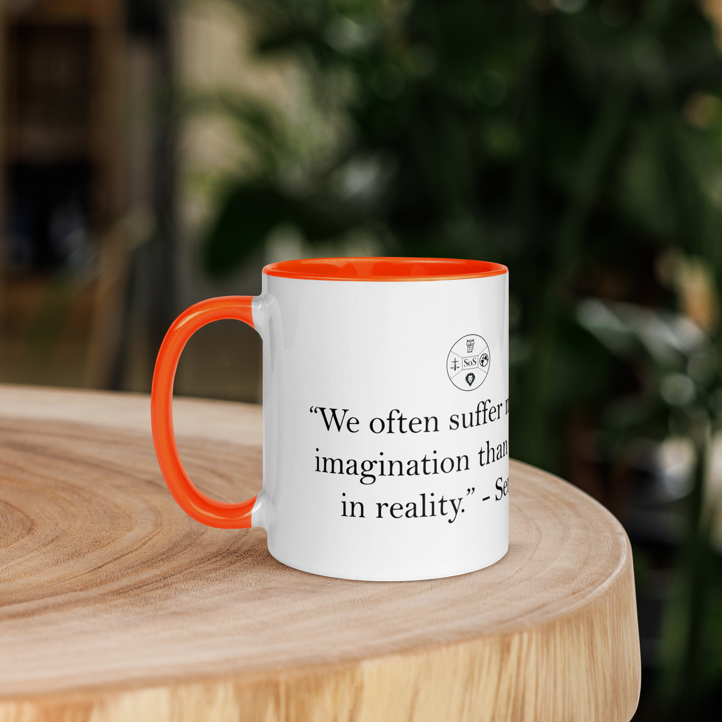 "We Suffer More in Imagination Than in Reality" Seneca Mug | Stoic Philosophy Coffee Mug