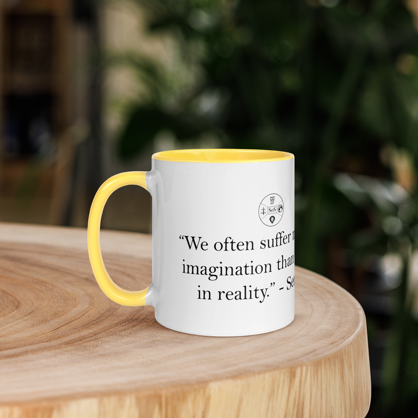 "We Suffer More in Imagination Than in Reality" Seneca Mug | Stoic Philosophy Coffee Mug