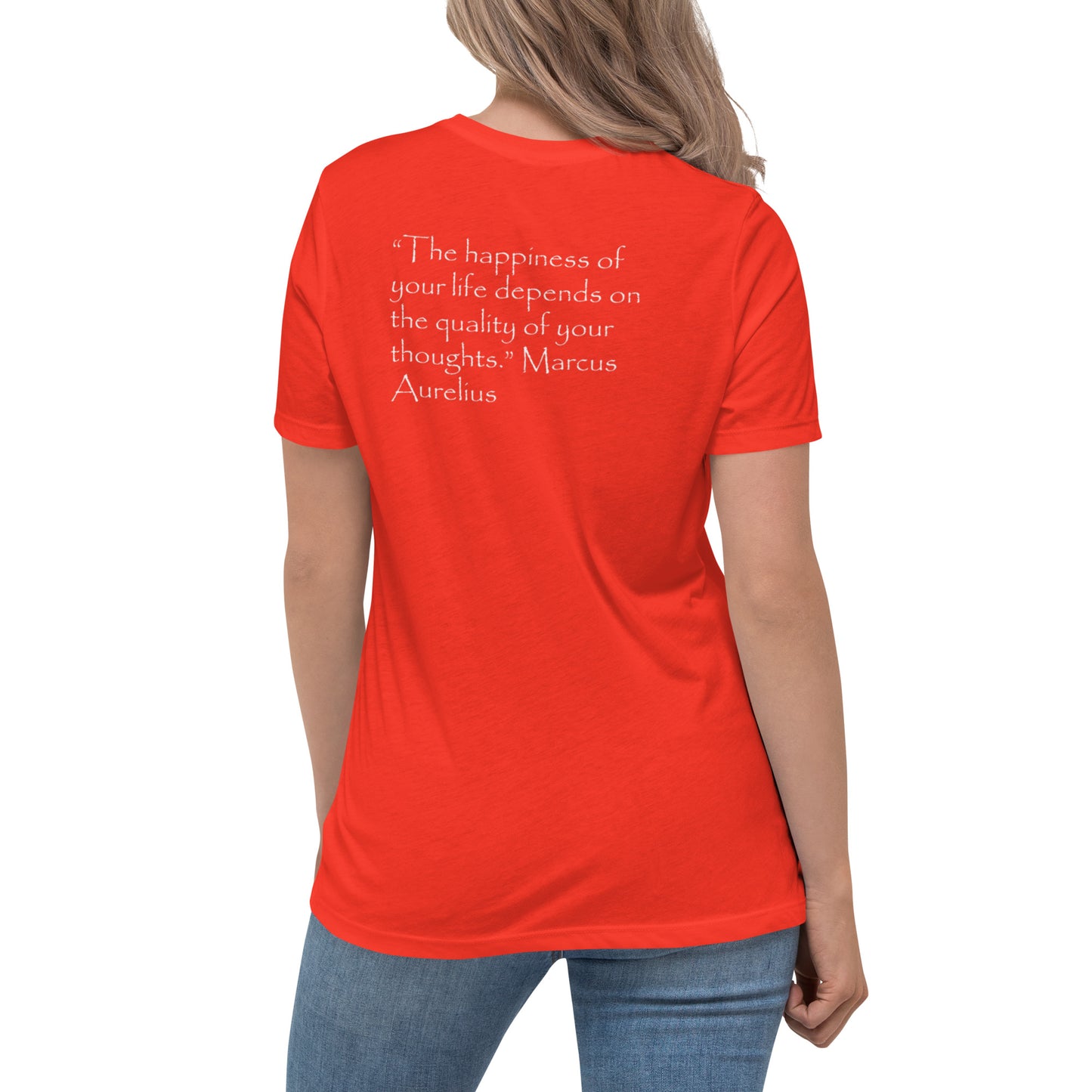 Woman's T-Shirt - Marcus Aurelius 'The Happiness of Your Life' Stoicism Quote